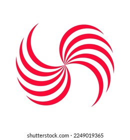 Hurricane Symbol. Abstract Icon. Red Circle Logo. Vector EPS 10