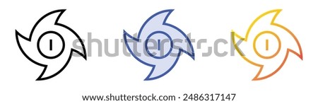 hurricane symbol icon. Linear, Blue Fill and Gradient Style Design Isolated On White Background