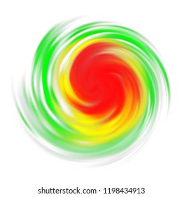 Hurricane symbol with intensity indication, tornado, typhoon, twister isolated on white. Top view. Danger cyclone vector illustration, icon, logo, web infographic. Eps10 vector.