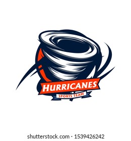 Hurricane Team Sports Logo Template Vector