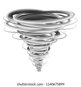 Hurricane tornado mockup. Realistic illustration of hurricane tornado vector mockup for web design isolated on white background