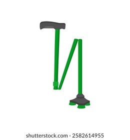 Hurricane, Walking, Stick, Disability Vector Illustration Isolated