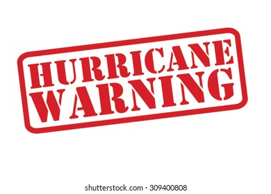 HURRICANE WARNING red Rubber Stamp vector over a white background.