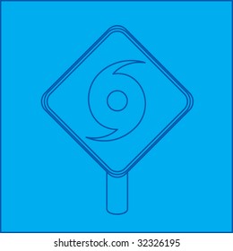 hurricane warning sign blueprint