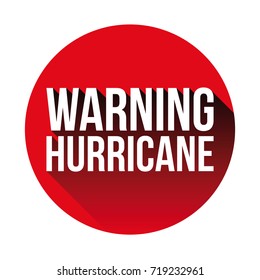 Hurricane Warning sign red vector