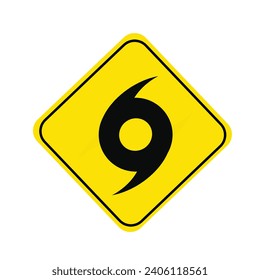 Hurrikan-Warnschild. Vektorgrafik.