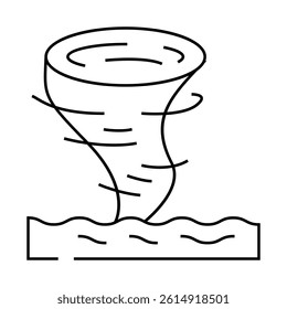hurricane weather line icon vector. hurricane weather sign. isolated contour symbol black illustration