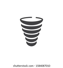 Hurricane Wind blow vector icon. filled flat sign for mobile concept and web design. Tornado wind, weather glyph icon. Symbol, logo illustration. Vector graphics