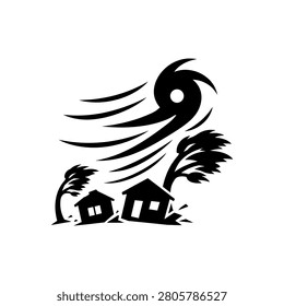 Hurricane Wind Storm Icon Icon Isolated On White Background
