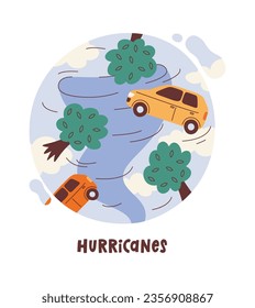 Hurricanes Climate Problem Vector Illustration
