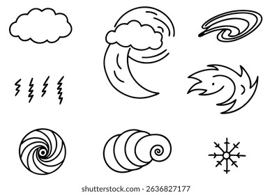 Hurricanes Line Art Illustration for Creative Design and Artwork (2)