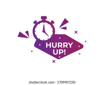 Hurry up with alarm clock symbol, Promotion offers. Banner design template for marketing. Special offer promotion or retail.