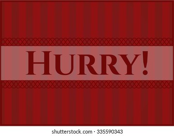 Hurry! banner or poster