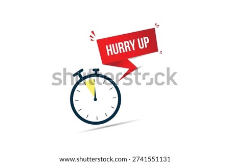 Hurry Up Banner with Stopwatch Vector – Urgent Deadline Reminder Illustration