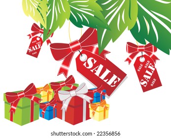 hurry catch the offers on gifts, illustration sale tags