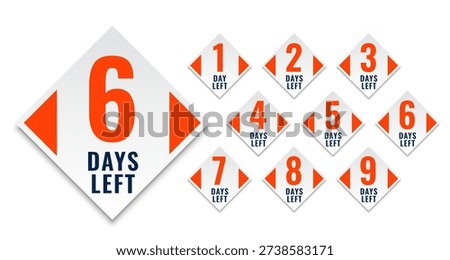 hurry up countdown days left to go template for special sale offer vector