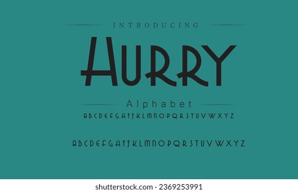 Hurry Elegant Font Uppercase Lowercase and Number. Classic Lettering Minimal Fashion Designs. Typography modern serif fonts regular decorative vintage concept. vector illustration