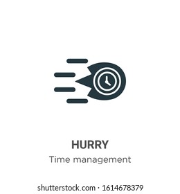 Hurry glyph icon vector on white background. Flat vector hurry icon symbol sign from modern time management collection for mobile concept and web apps design.