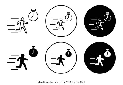 hurry icon sign set in outline style graphics design