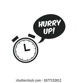 Beeil dich mit der Symbolvektorgrafik, einzeln auf Weiß. Timer-Symbol auf Schwarz-Weiß.