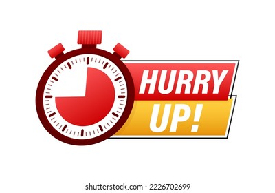 Apúrate Etiqueta, oferta limitada. Cartel de cuenta regresiva. Oferta de último minuto. Ilustración de material vectorial.