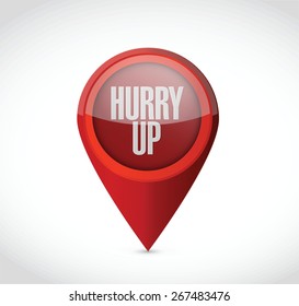 hurry up pointer sign illustration design over white