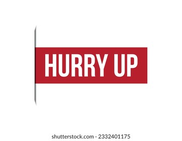 hurry up red vector banner illustration isolated on white background