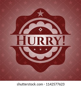 Hurry! retro red emblem