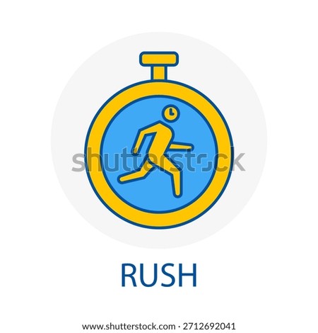 Hurry Rush Stopwatch Urgent Time Deadline Outline Vector