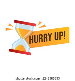 Hurry Up Special Offer Promotion, Banner or Icon with Sandglass. Great Deal or Sale, Last Minute Discount Promo, Limited offer, Price Off Label with Hourglass, Last Chance Shopping Ads