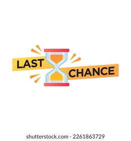 Hurry Up Special Offer Promotion, Banner or Icon with Sandglass. Great Deal or Sale, Last Minute Discount Promo, Limited offer, Isolated Vector Illustration