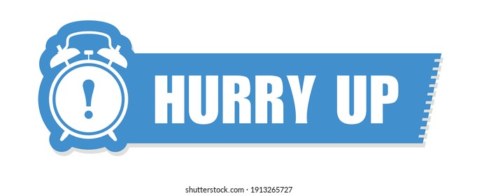 Hurry up sticker - sale label with alarm clock and haste call