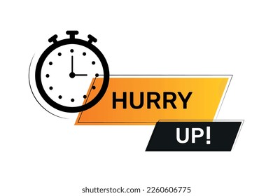 Apurar texto con ilustración del vector de reloj