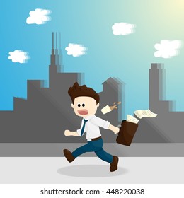 hurry time salary man cartoon lifestyle illustration.
cartoon salary man lifestyle in different emotion.