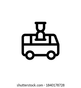 In hurry transportation bus limited time Icon, Logo, Vector