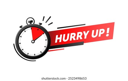 Hurry up, time sale, special offer, badge message. Vector illustration