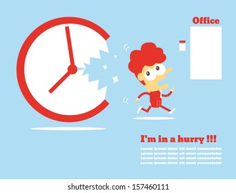 I'm in a hurry ,Vector cartoon business