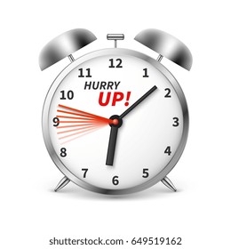 Hurry up vector concept background with alarm clock