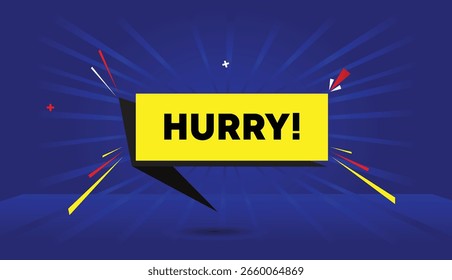 Beeilen Sie sich Web-Banner Vektor Kunst Vorlage Design Badge Symbol Etikett mit schwarz grau gelb Formen dunkelblau Licht Sonne scheinen abstrakten Business-Hintergrund einzigartig modernen kreativen Stil