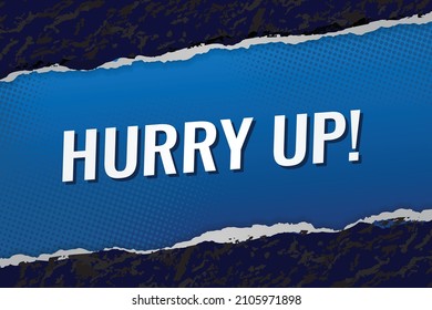 Beeilen Sie sich, Wort-Konzept-Vektorgrafik mit blauen Linien modernen futuristischen 3D-Stil für Landing-Page-Vorlage in Web-Mobile App Poster Banner-Banner-Hintergrund Geschenkkartenhintergrund