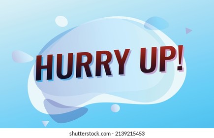 Beeilen Sie sich, Wort-Konzept-Vektorgrafik mit blauen Linien modernen futuristischen 3D-Stil für Landing-Page-Vorlage in Web-Mobile App Poster Banner-Banner-Hintergrund Geschenkkartenhintergrund