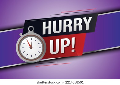 hurry up word concept vector illustration with lines 3d style for social media landing page, template, ui, web, mobile app, poster, banner, flyer, background, gift card, coupon, label, wallpaper