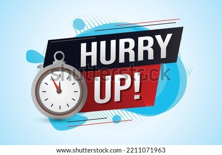 hurry up word concept vector illustration with lines 3d style for social media landing page, template, ui, web, mobile app, poster, banner, flyer, background, gift card, coupon, label, wallpaper