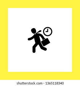 hurry to work vector icon. flat design