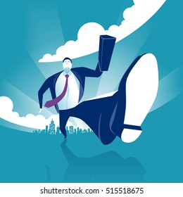 Hurrying businessman. Business vector concept illustration