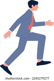 Hurrying businessman. Man running for work meeting