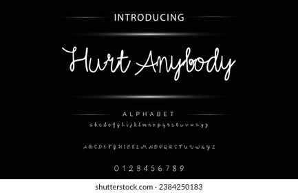 Hurt Anybody signature Font Calligraphy Logotype Script Brush Font Type Font lettering handwritten