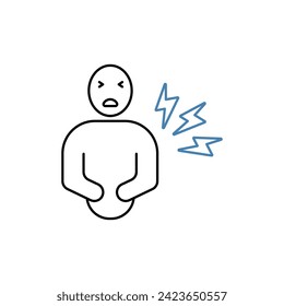 icono de línea de concepto de daño. Ilustración de elemento simple. diseño de símbolos de contorno de concepto dañado.