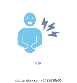 hurt concept line icon. Simple element illustration. hurt concept outline symbol design.