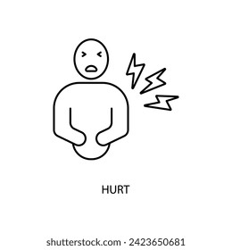 hurt concept line icon. Simple element illustration. hurt concept outline symbol design.